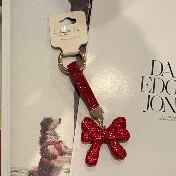 ❤️ Red Rhinestone Bow Keychain - Picture 2 of 8